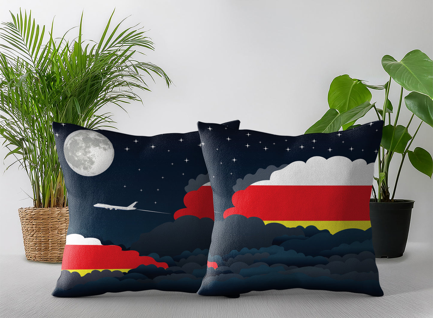 South Ossetia Night Clouds Pillow Case and Pillow Throw