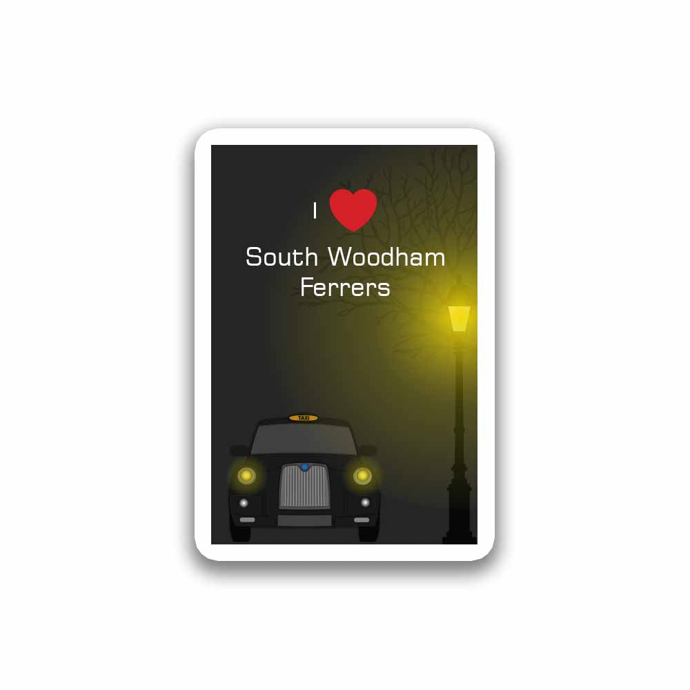 South Woodham Ferrers Taxi Black Fridge Magnet