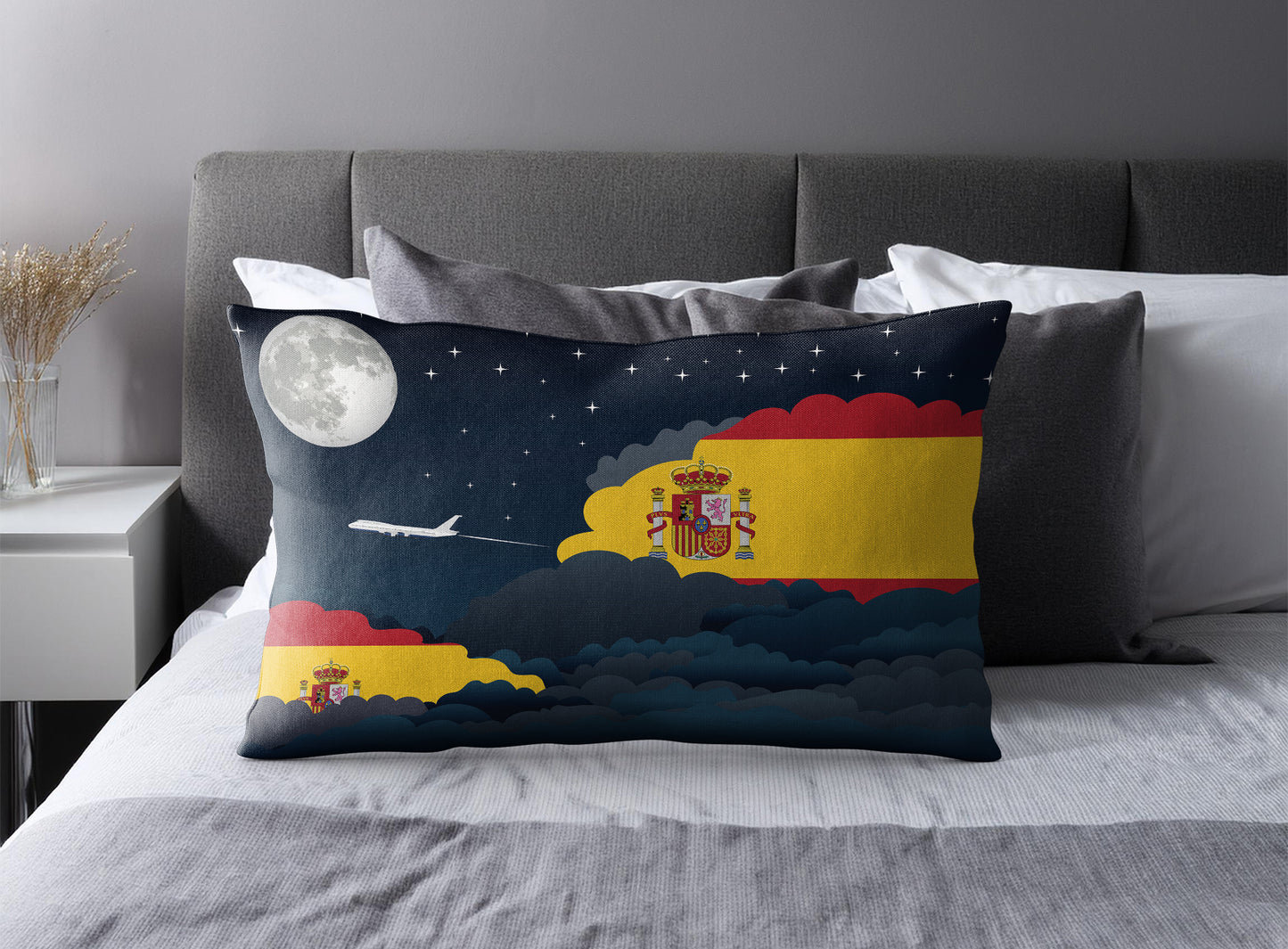 Spain Night Clouds Pillow Case and Pillow Throw
