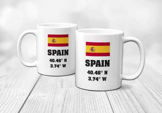 Spain Laitutude Longitude Mug