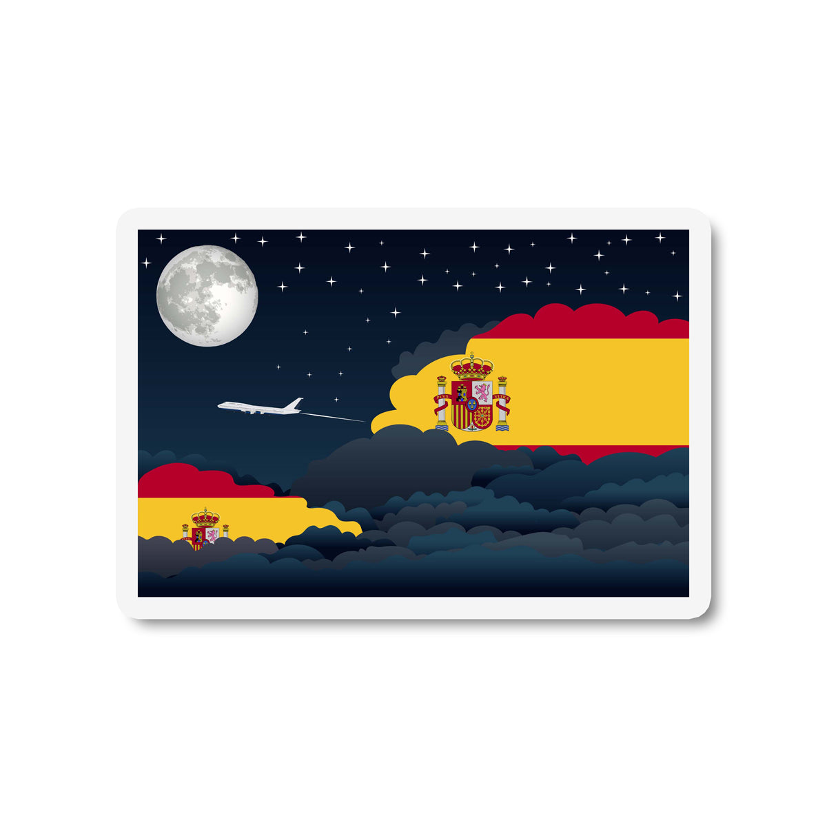 Spain Night Clouds Fridge Magnet