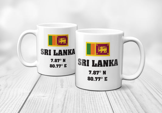 Sri Lanka Laitutude Longitude Mug