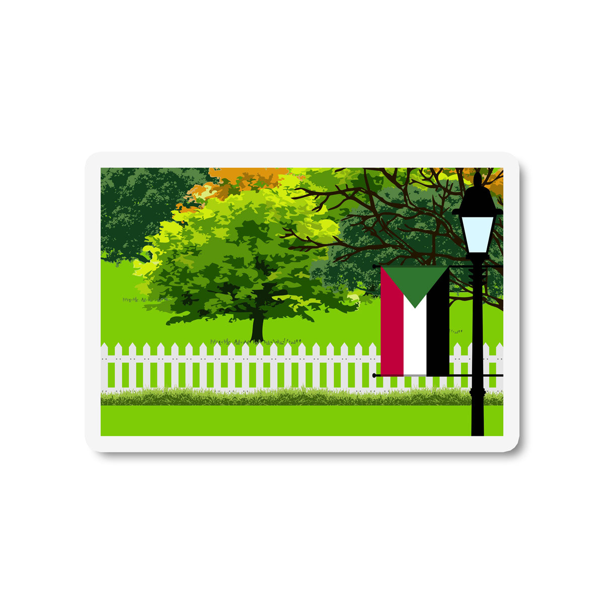 Sudan Trees Street Lamp Fridge Magnet