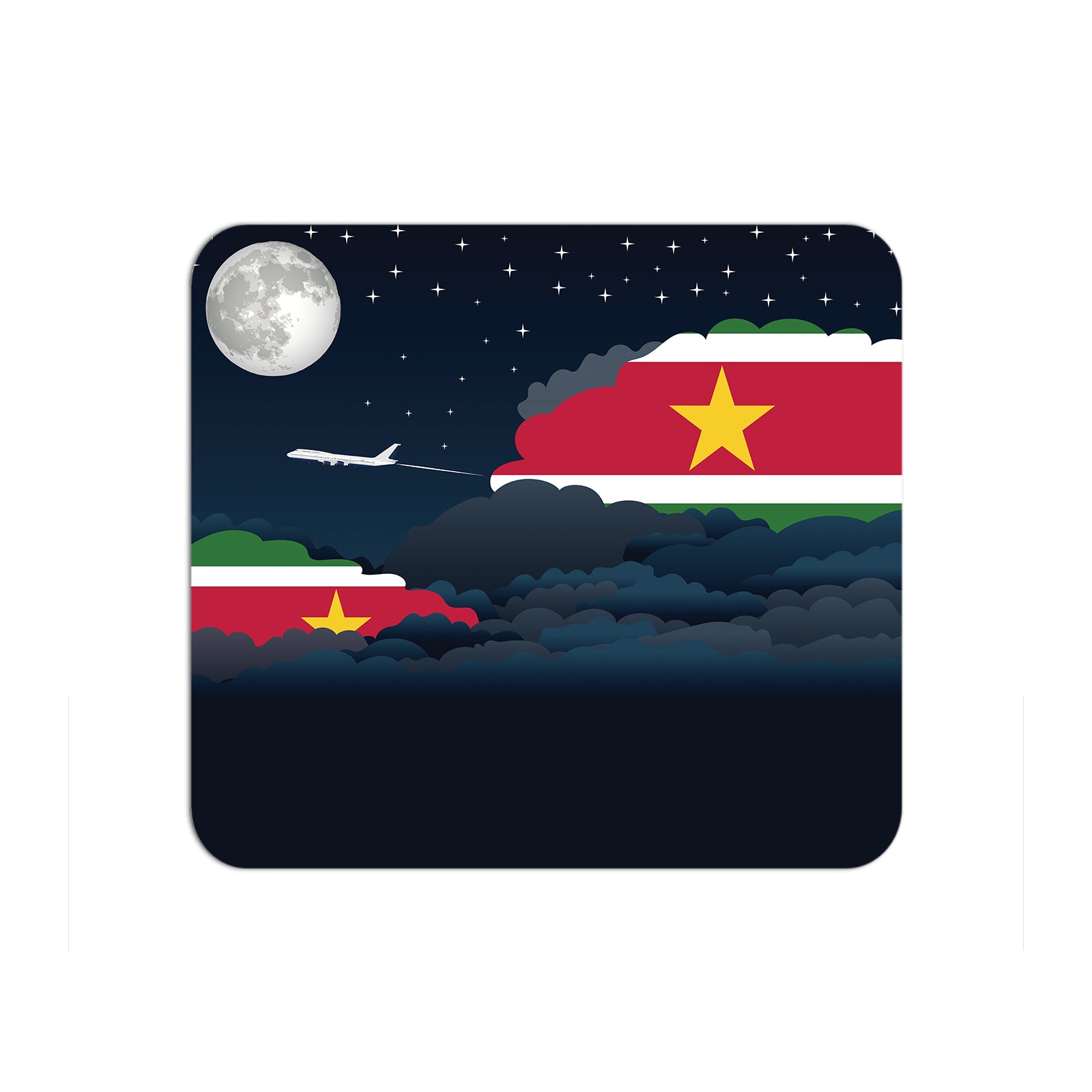 Suriname Airplane Airport Flight Night Clouds Mousepad 