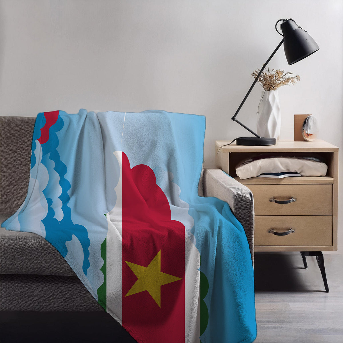 Suriname Day Clouds Blanket Throw