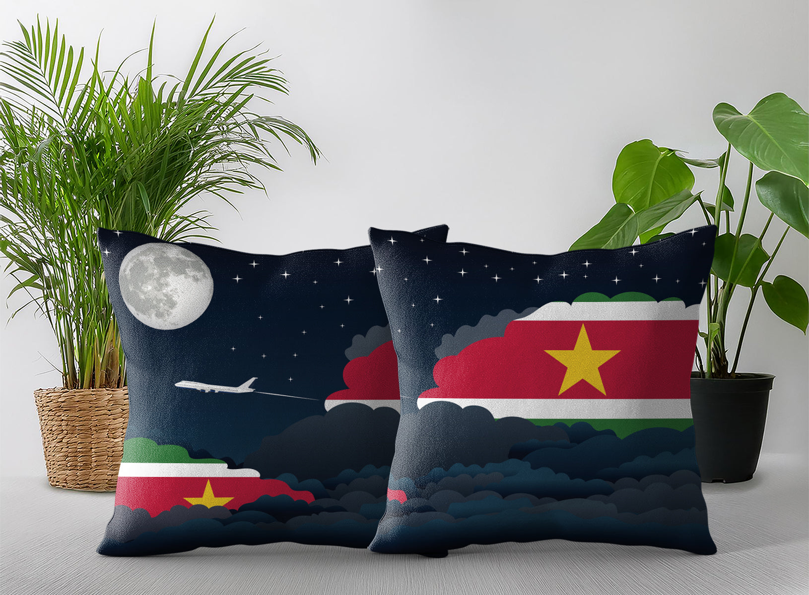 Suriname Night Clouds Pillow Case and Pillow Throw