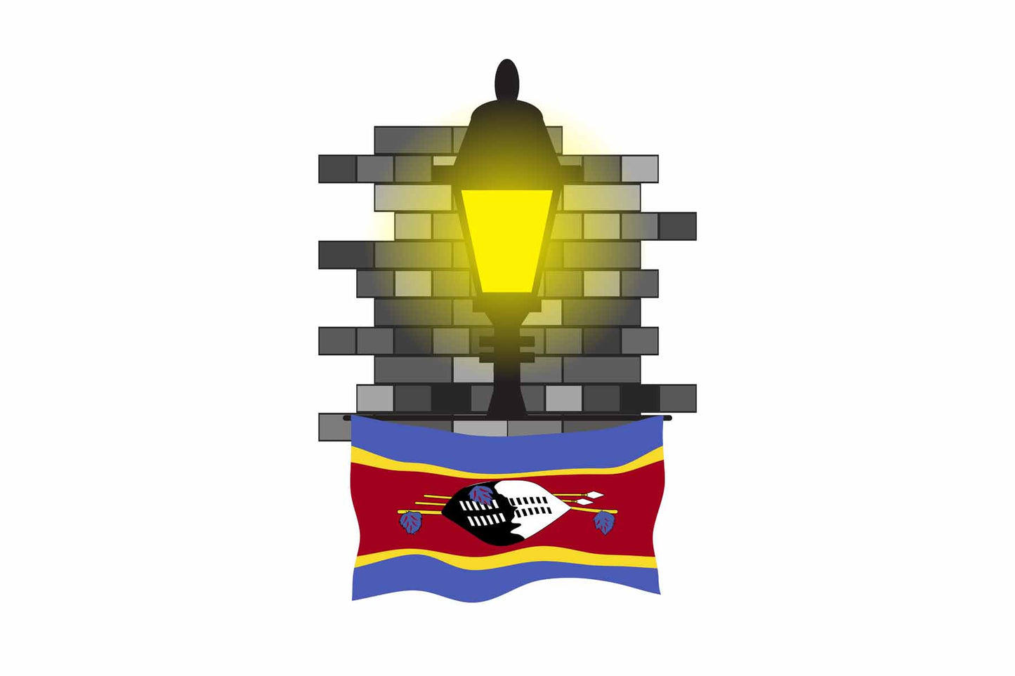 Swaziland Street Lamp Bricks Sticker
