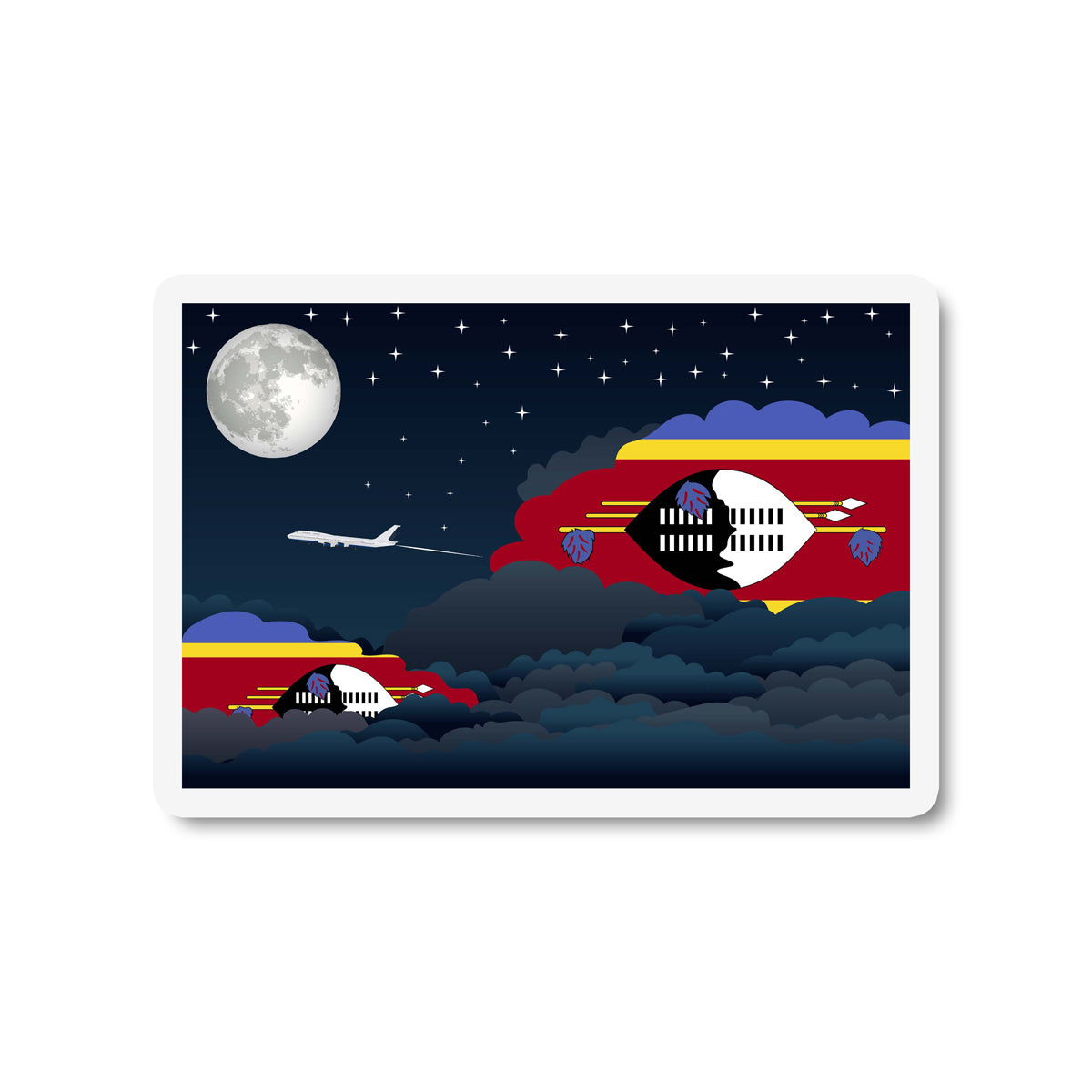 Swaziland Night Clouds Fridge Magnet