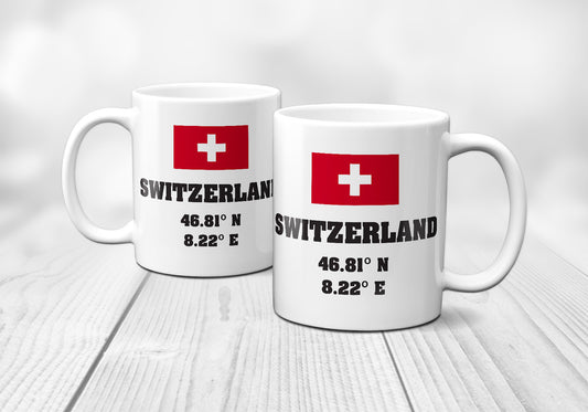 Switzerland Laitutude Longitude Mug