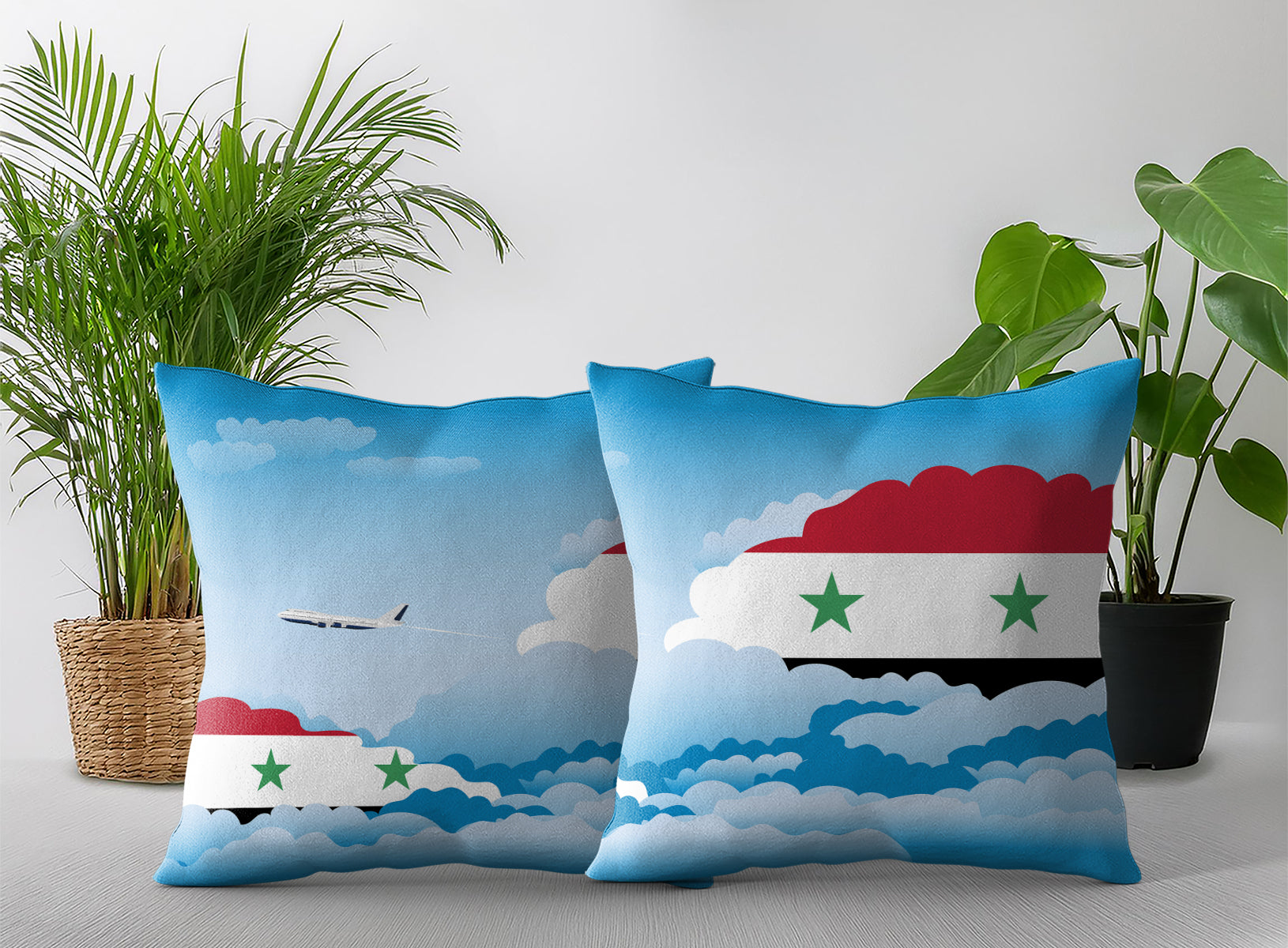Syria Day Clouds Pillow Case and Pillow Throw