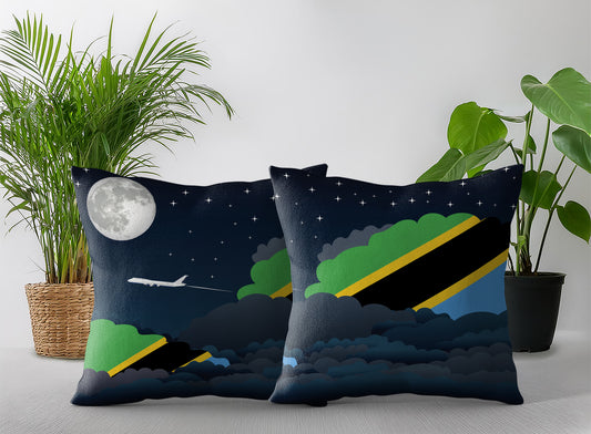 Tanzania Night Clouds Pillow Case and Pillow Throw