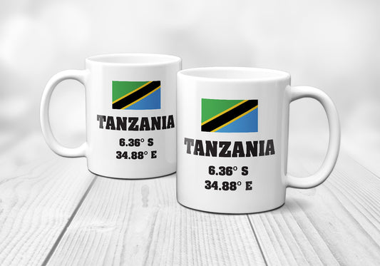 Tanzania Laitutude Longitude Mug