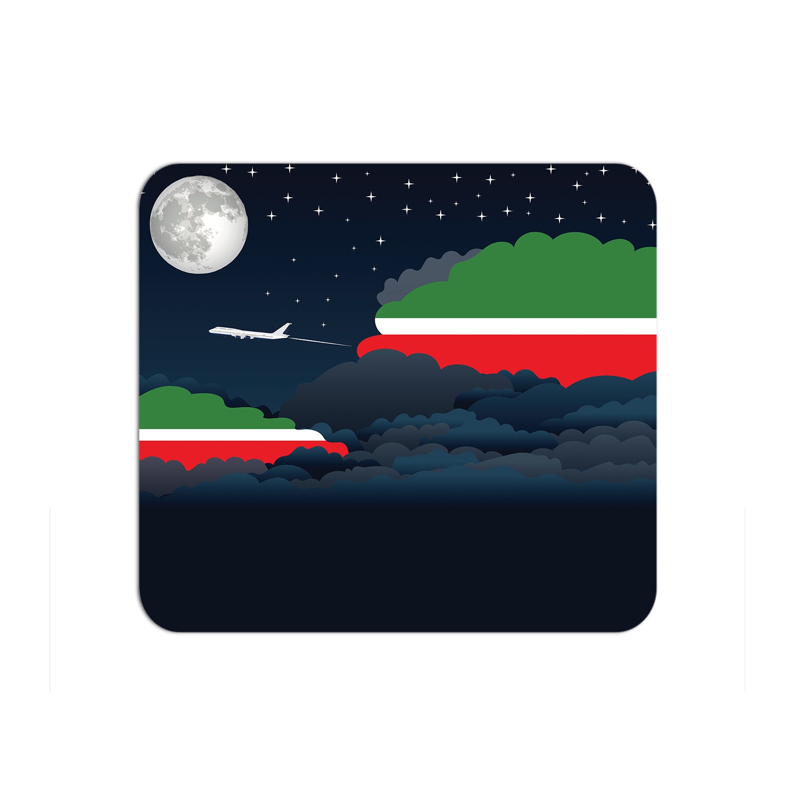 Tatarstan Airplane Airport Flight Night Clouds Mousepad 