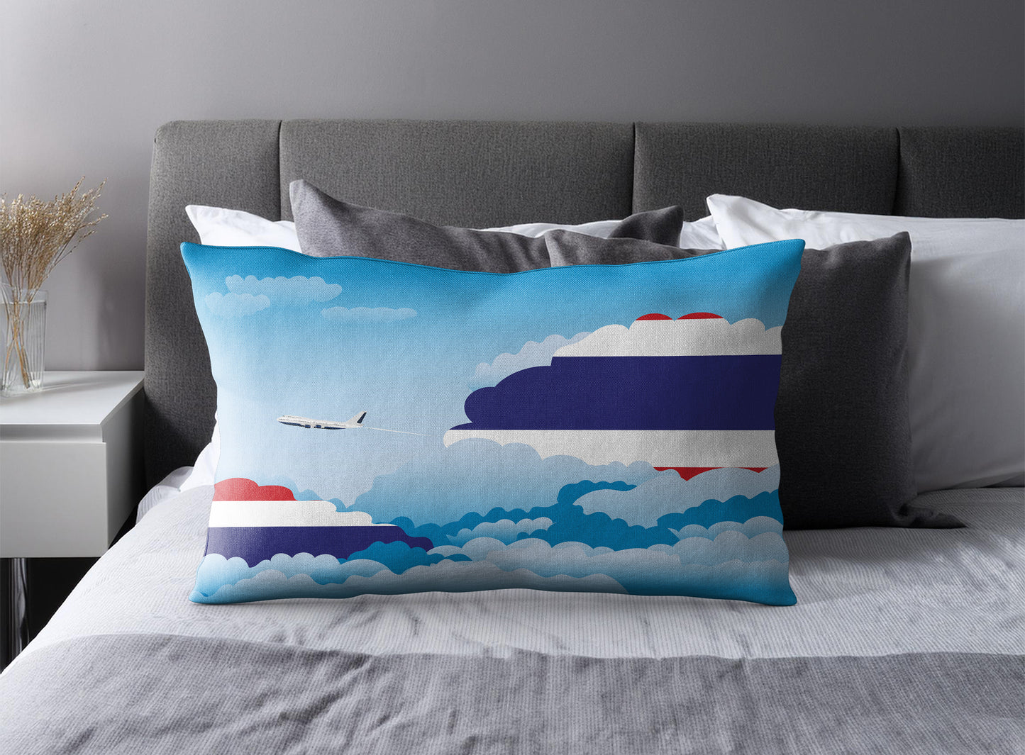 Thailand Day Clouds Pillow Case and Pillow Throw