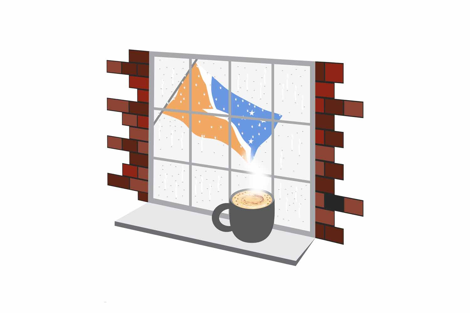 Tierra del Fuego Province Argentina Coffee Rain Window Fridge Magnet