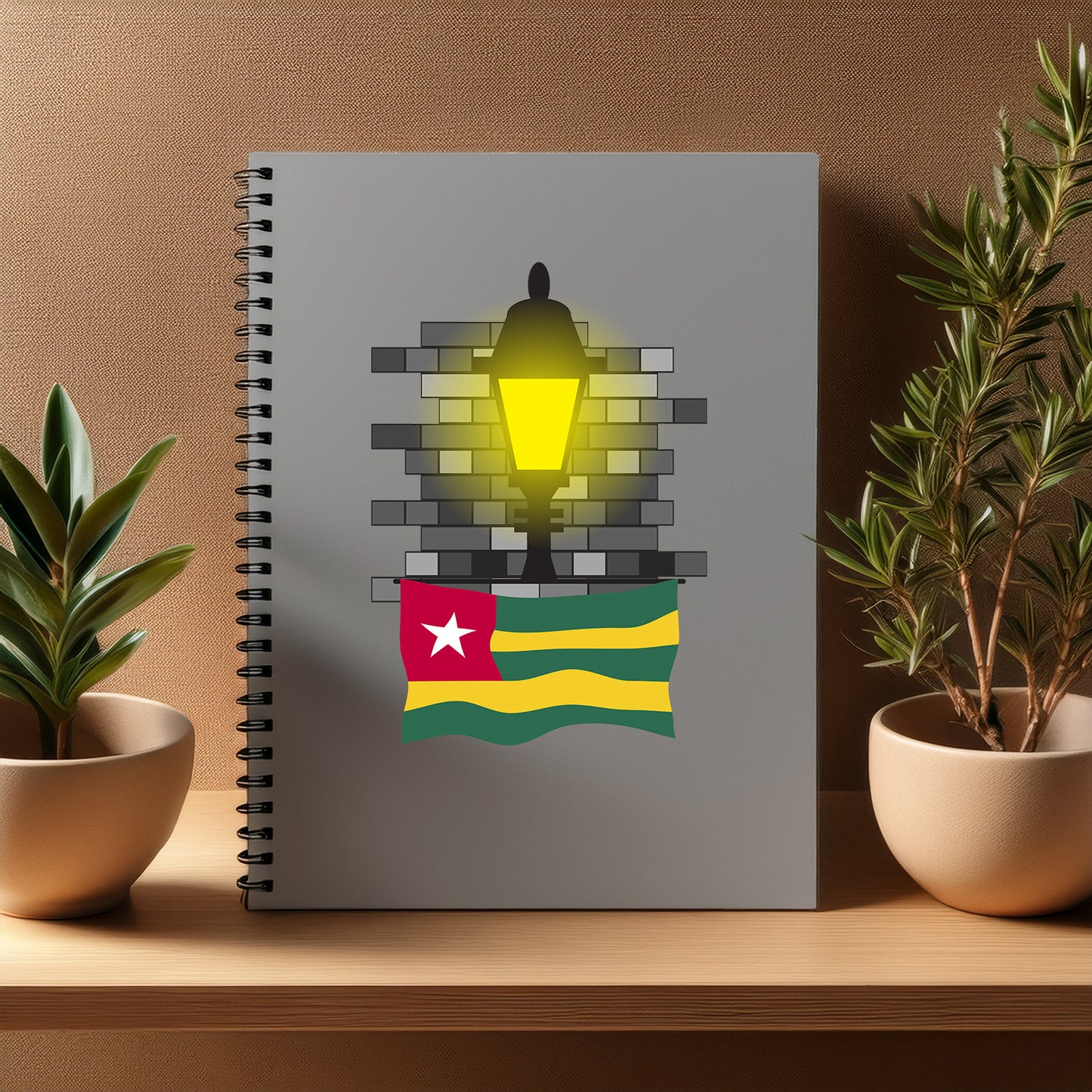Togo  Street Lamp Bricks Notebook