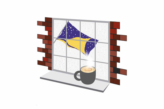 Tokelau Coffee Rain Window Fridge Magnet
