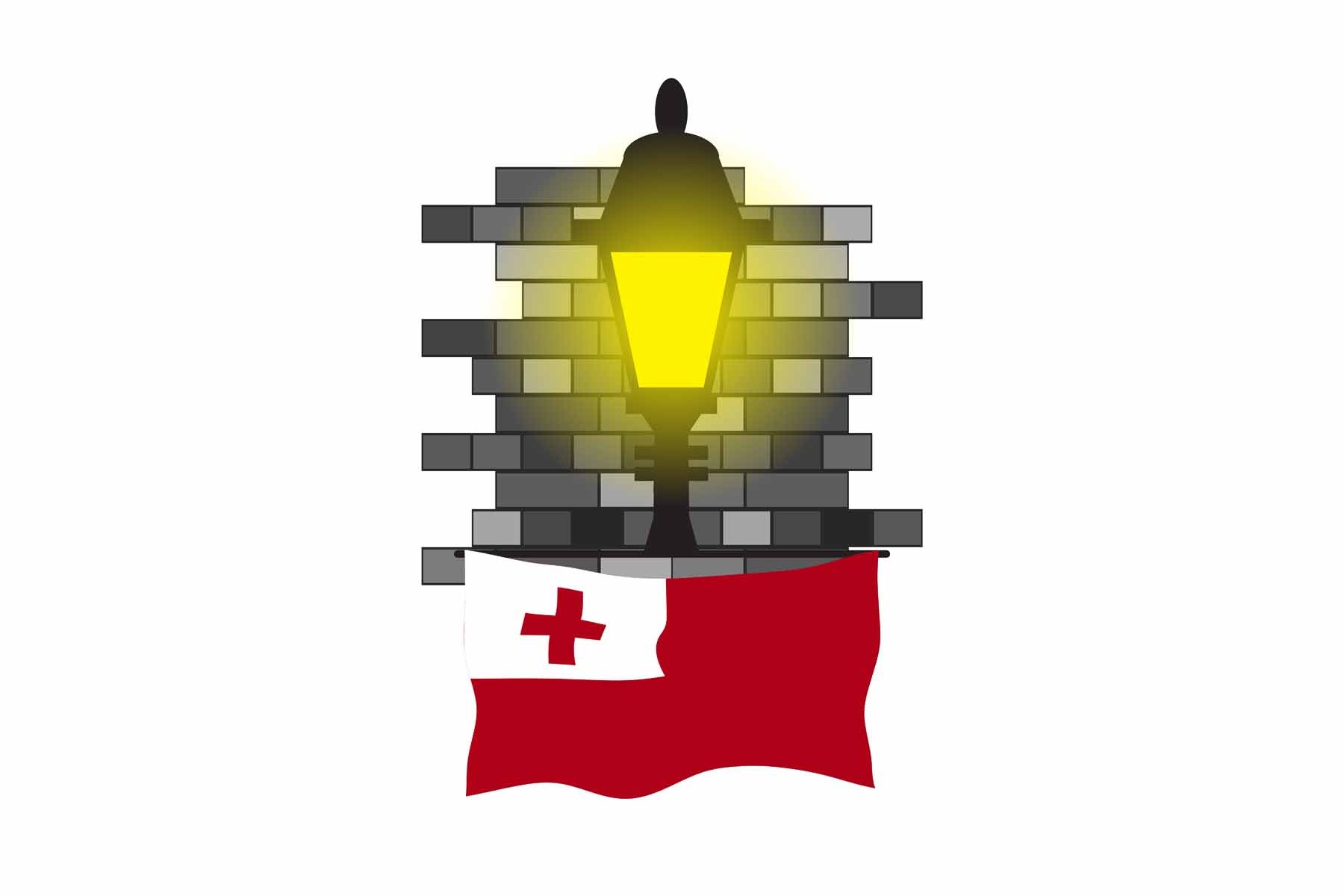 Tonga Street Lamp Bricks Fridge Magnet