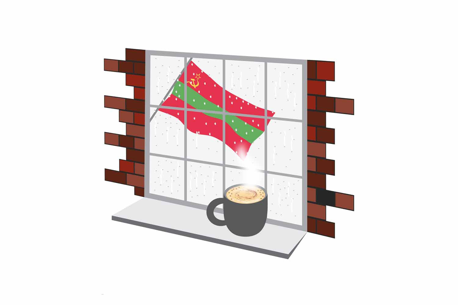 Transnistria Coffee Rain Window Sticker