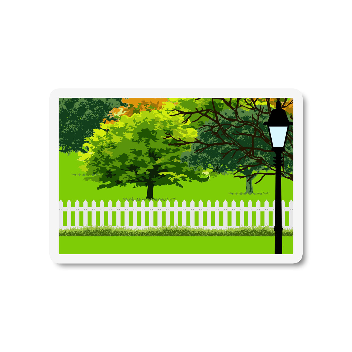 Trees Trees Street Lamp Fridge Magnet