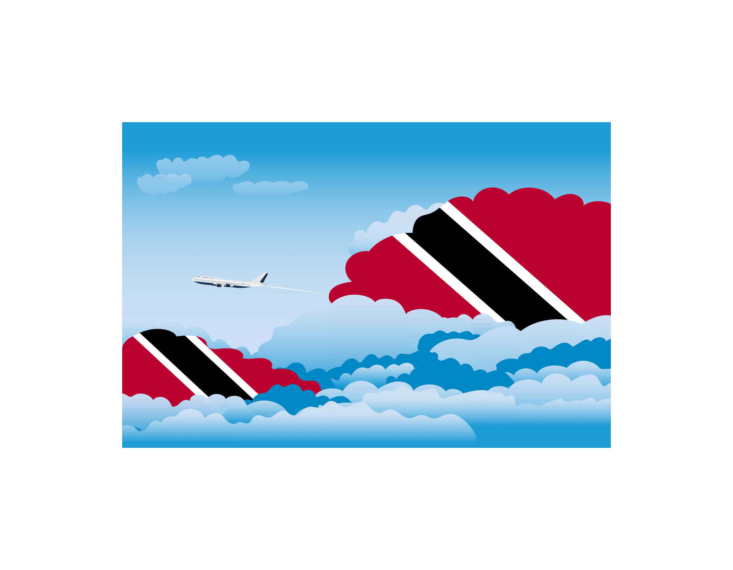 Trinidad Case and Tobago Day Clouds Blanket Throw