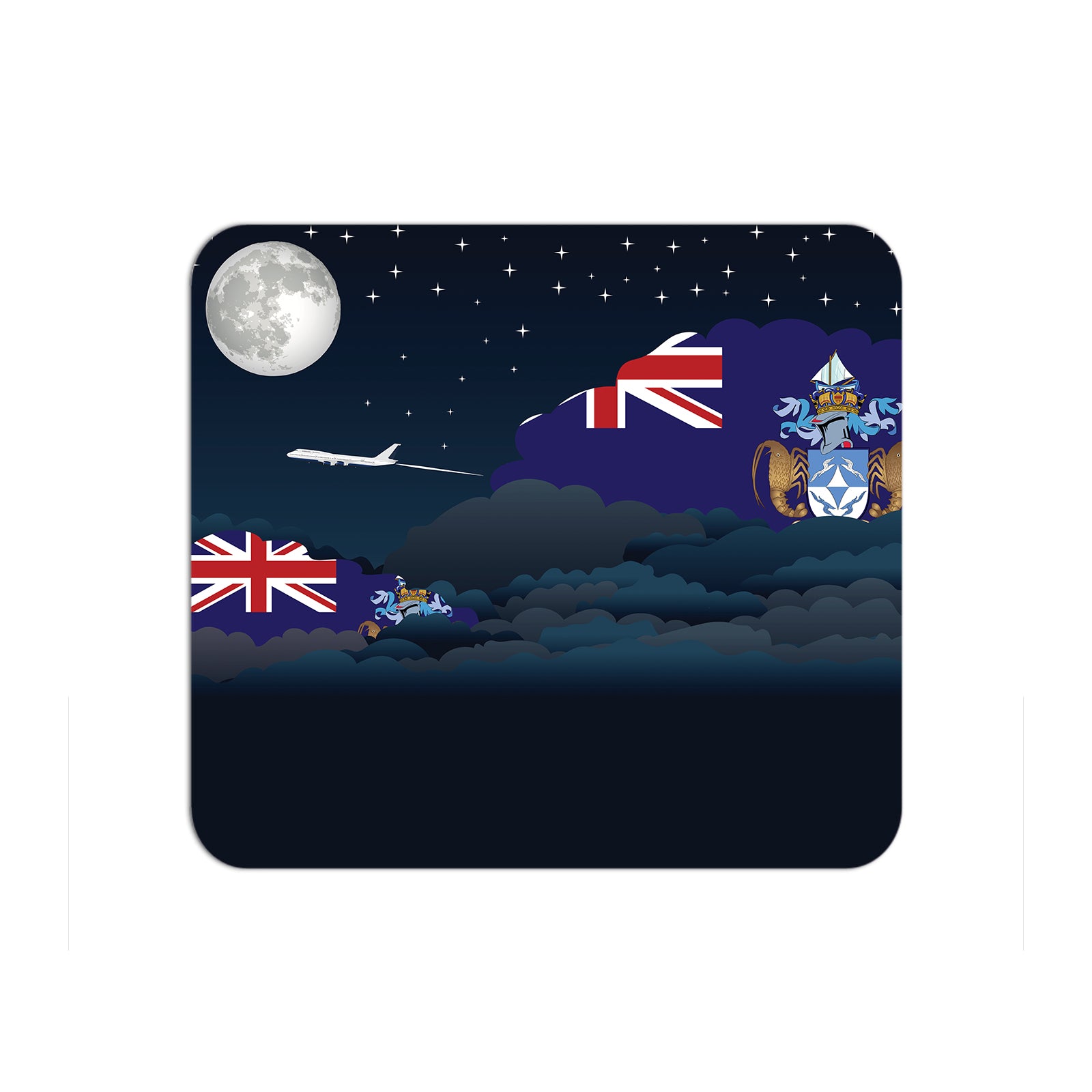 Tristan da Cunha Airplane Airport Flight Night Clouds Mousepad 