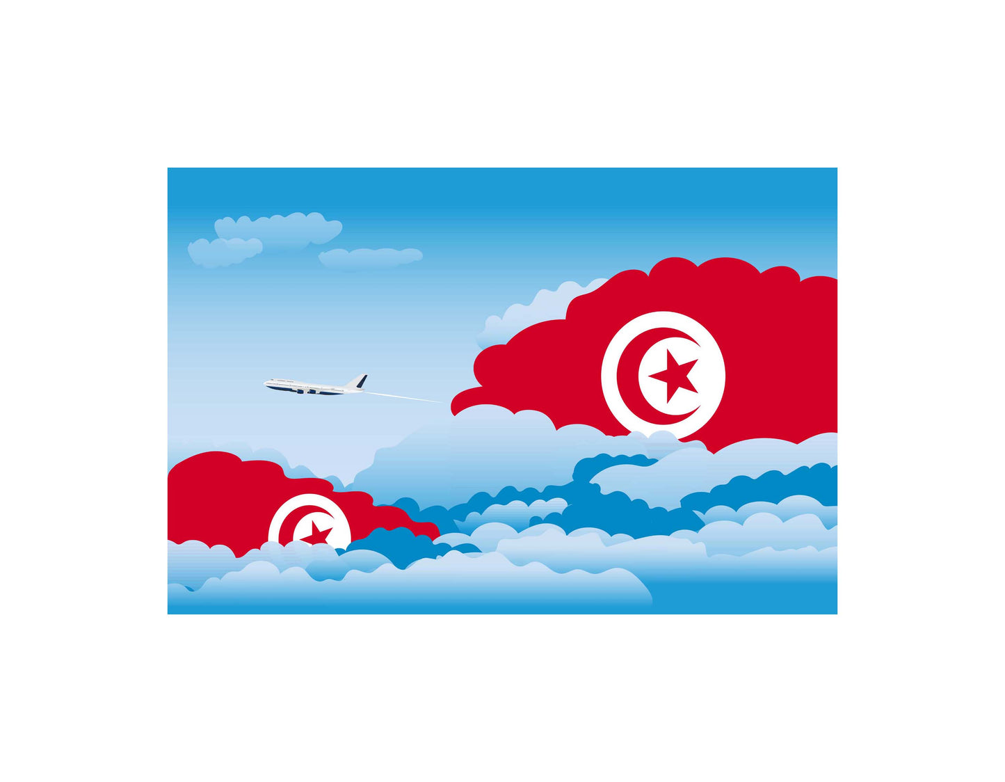 Tunisia Day Clouds Blanket Throw