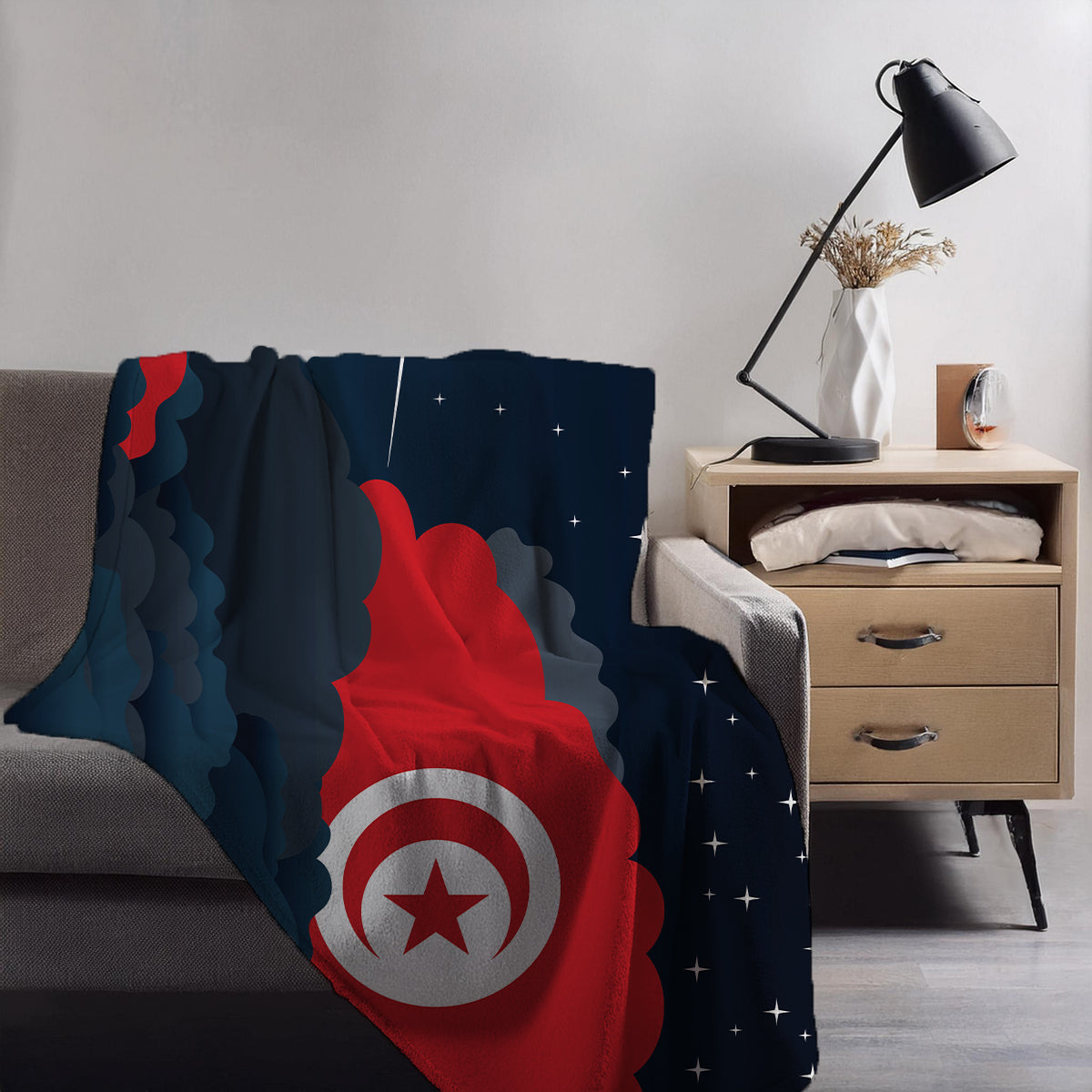 Tunisia Night Clouds Blanket Throw