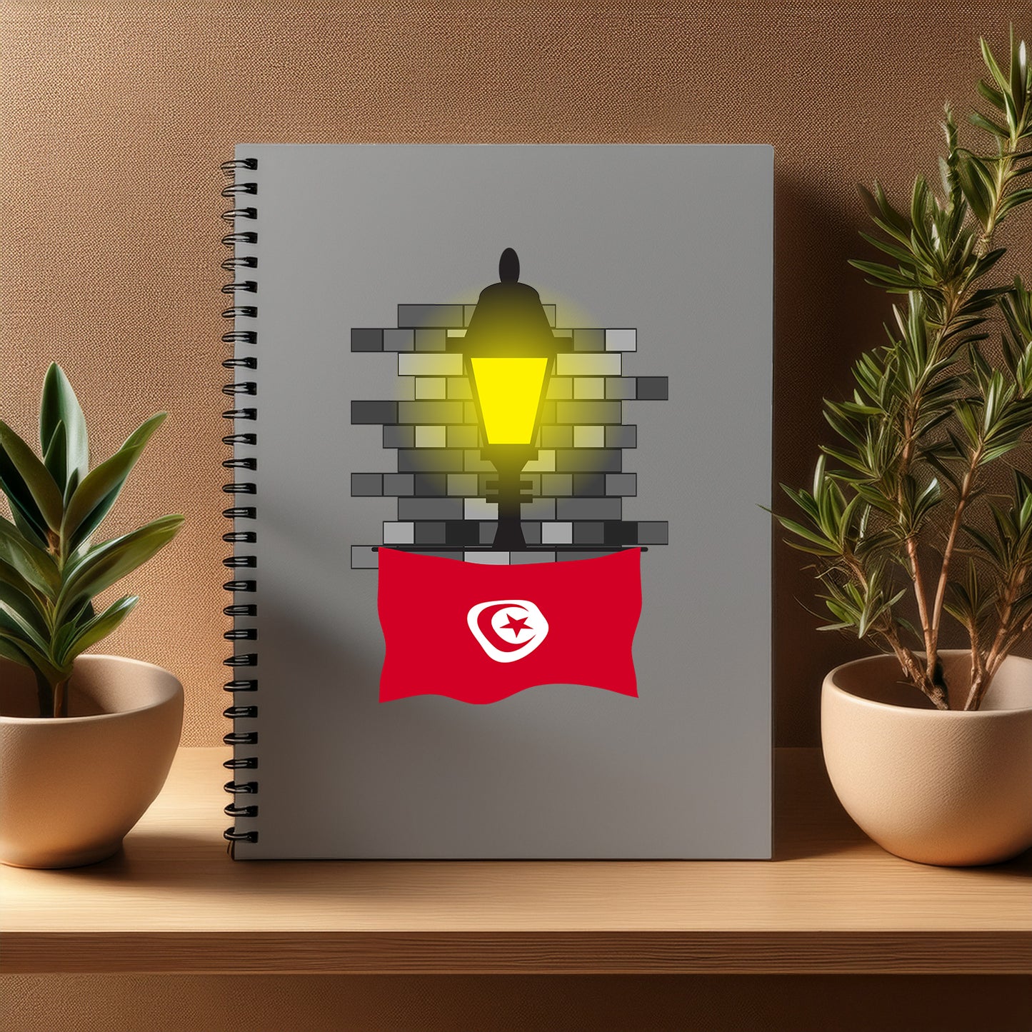 Tunisia  Street Lamp Bricks Notebook