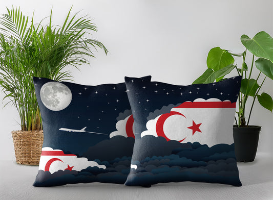 Turkish Republic of Northern Cyprus Night Clouds Pillow Case and Pillow Throw
