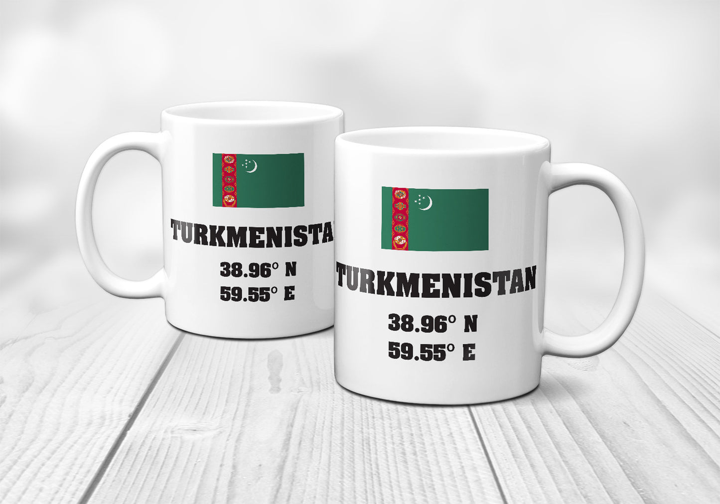 Turkmenistan Laitutude Longitude Mug