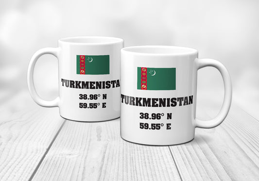 Turkmenistan Laitutude Longitude Mug