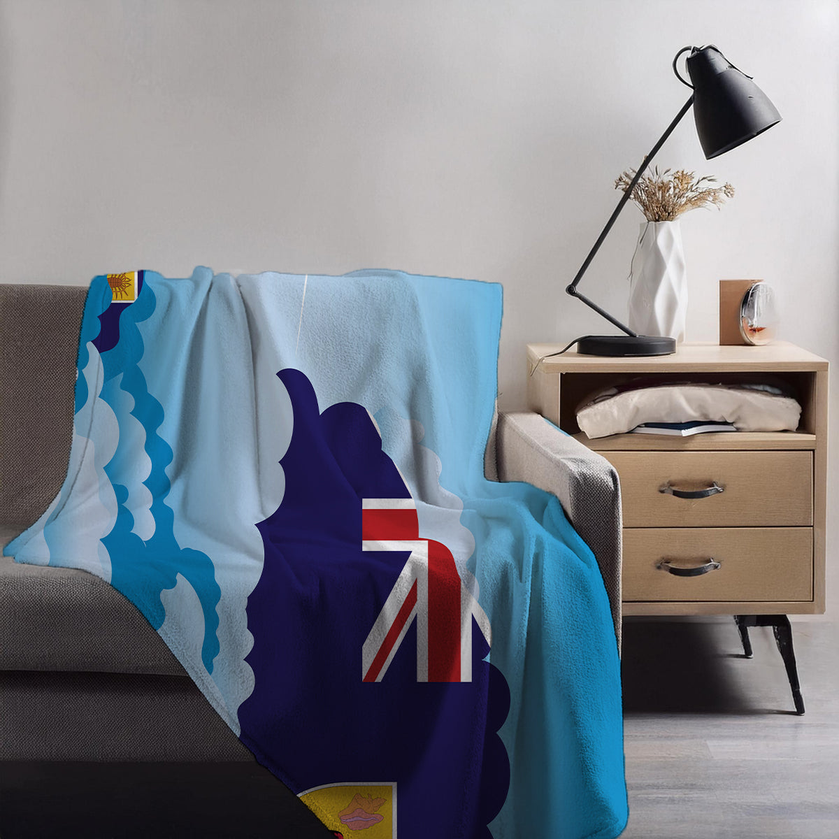 Turks Case and Caicos Islands Day Clouds Blanket Throw