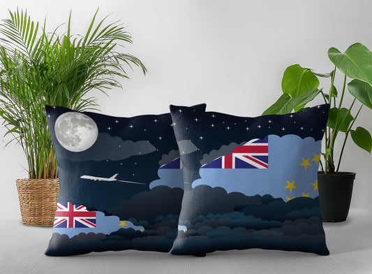 Tuvalu Night Clouds Pillow Case and Pillow Throw