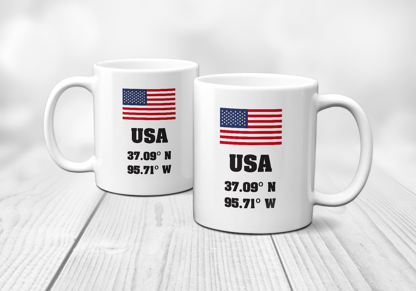USA Laitutude Longitude Mug