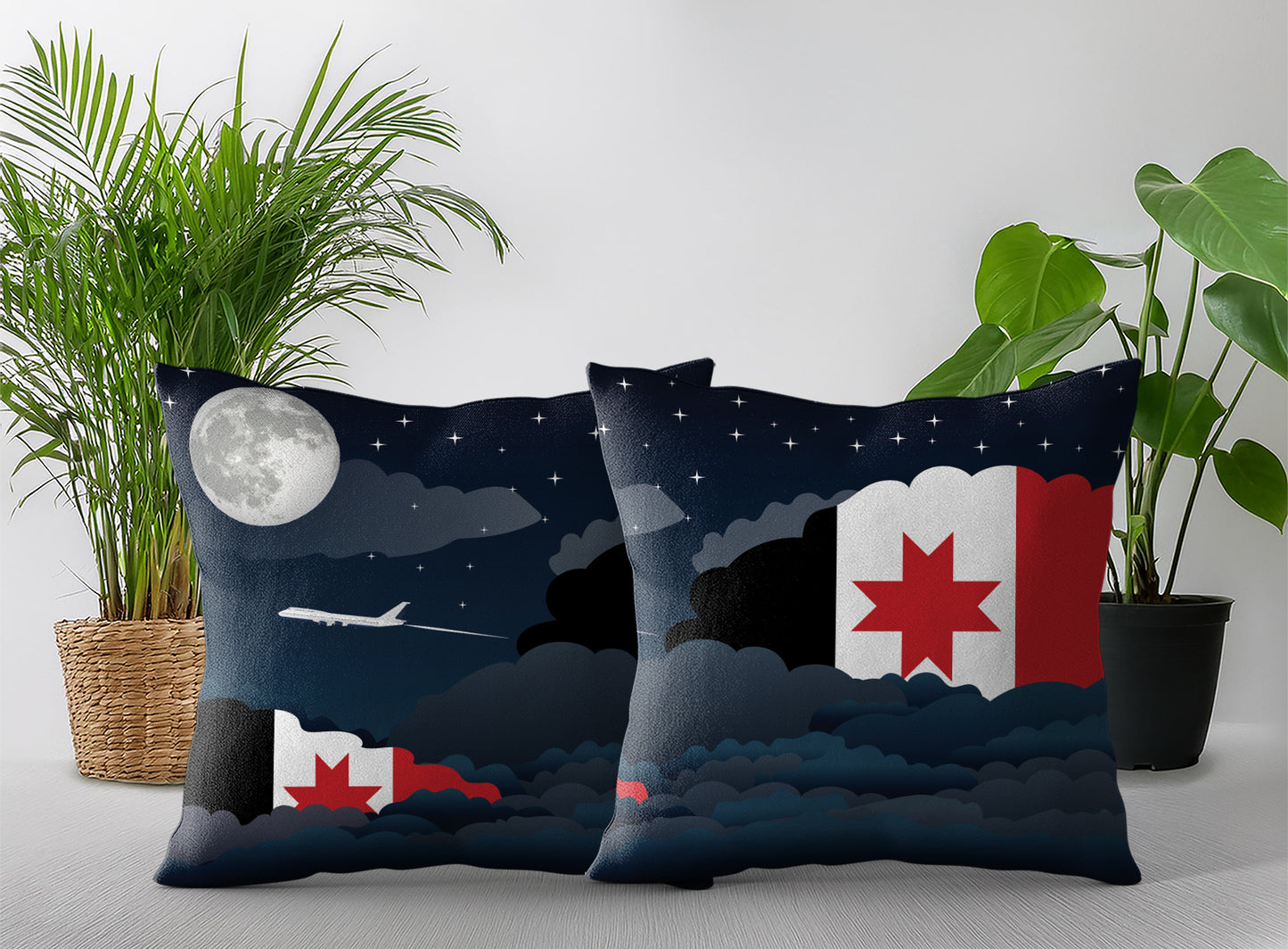 Udmurtia Night Clouds Pillow Case and Pillow Throw