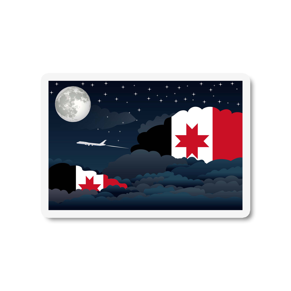 Udmurtia Night Clouds Fridge Magnet