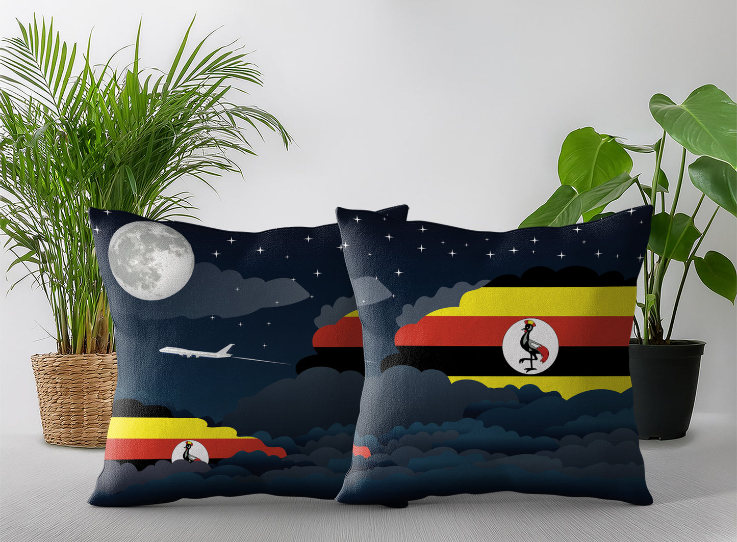 Uganda Night Clouds Pillow Case and Pillow Throw