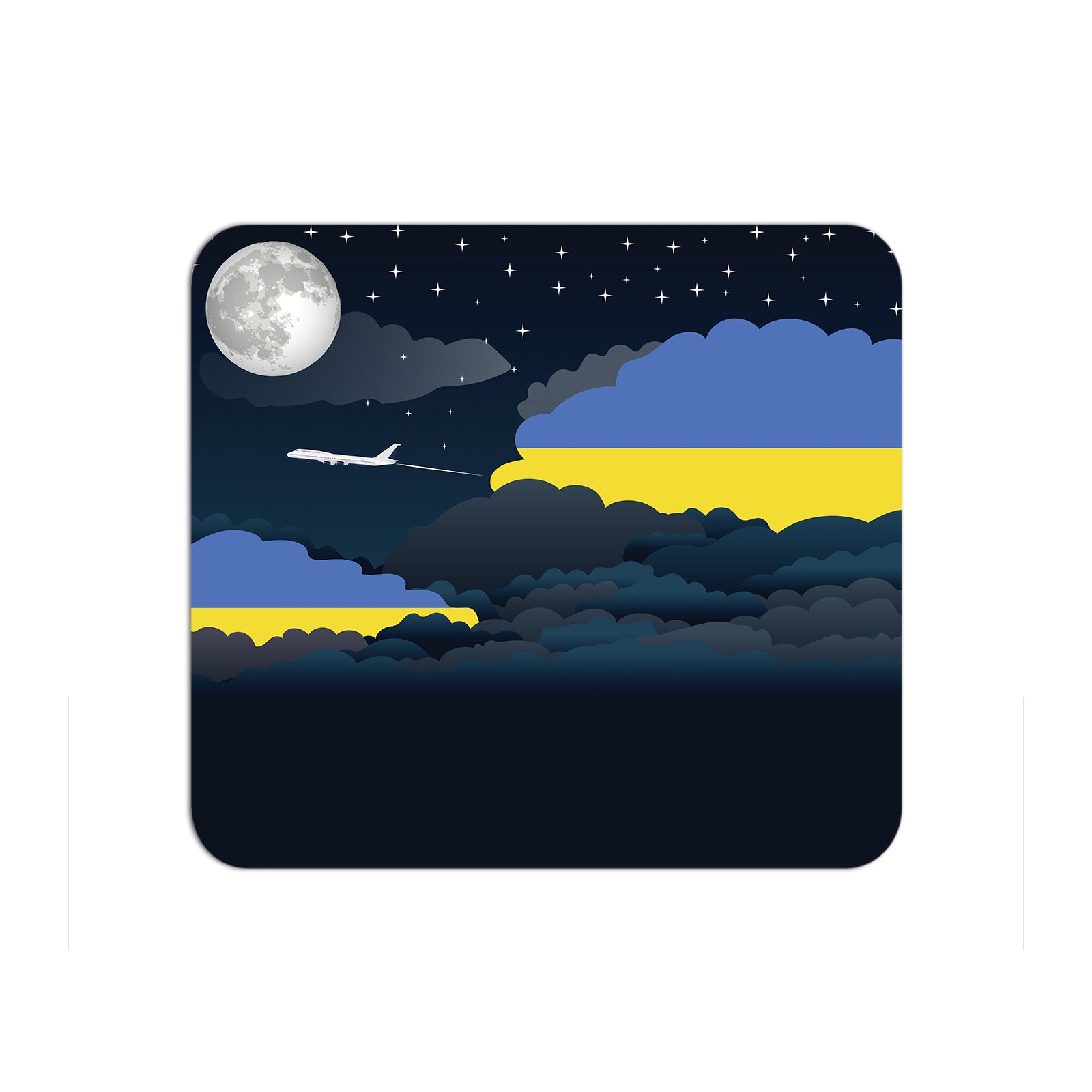 Ukraine Airplane Airport Flight Night Clouds Mousepad 