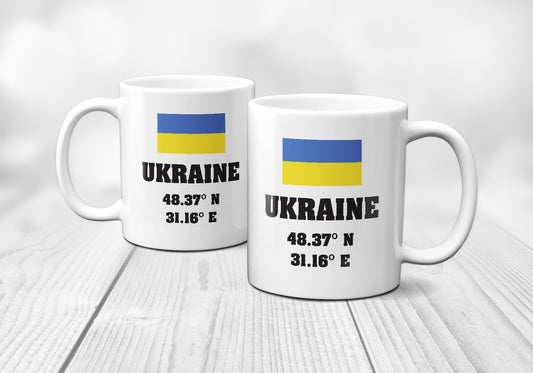 Ukraine Laitutude Longitude Mug