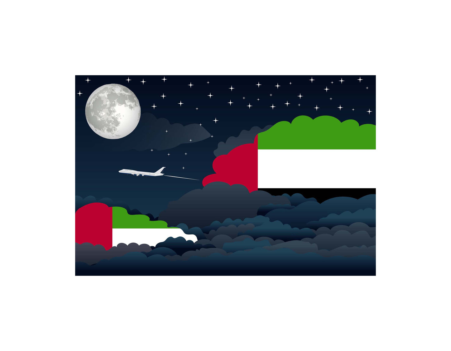 United Arab Emirates Night Clouds Blanket Throw