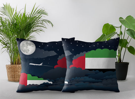 United Arab Emirates Night Clouds Pillow Case and Pillow Throw