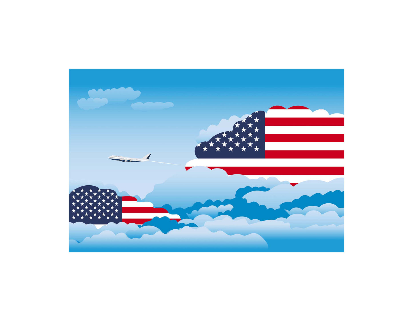 USA Day Clouds Blanket Throw