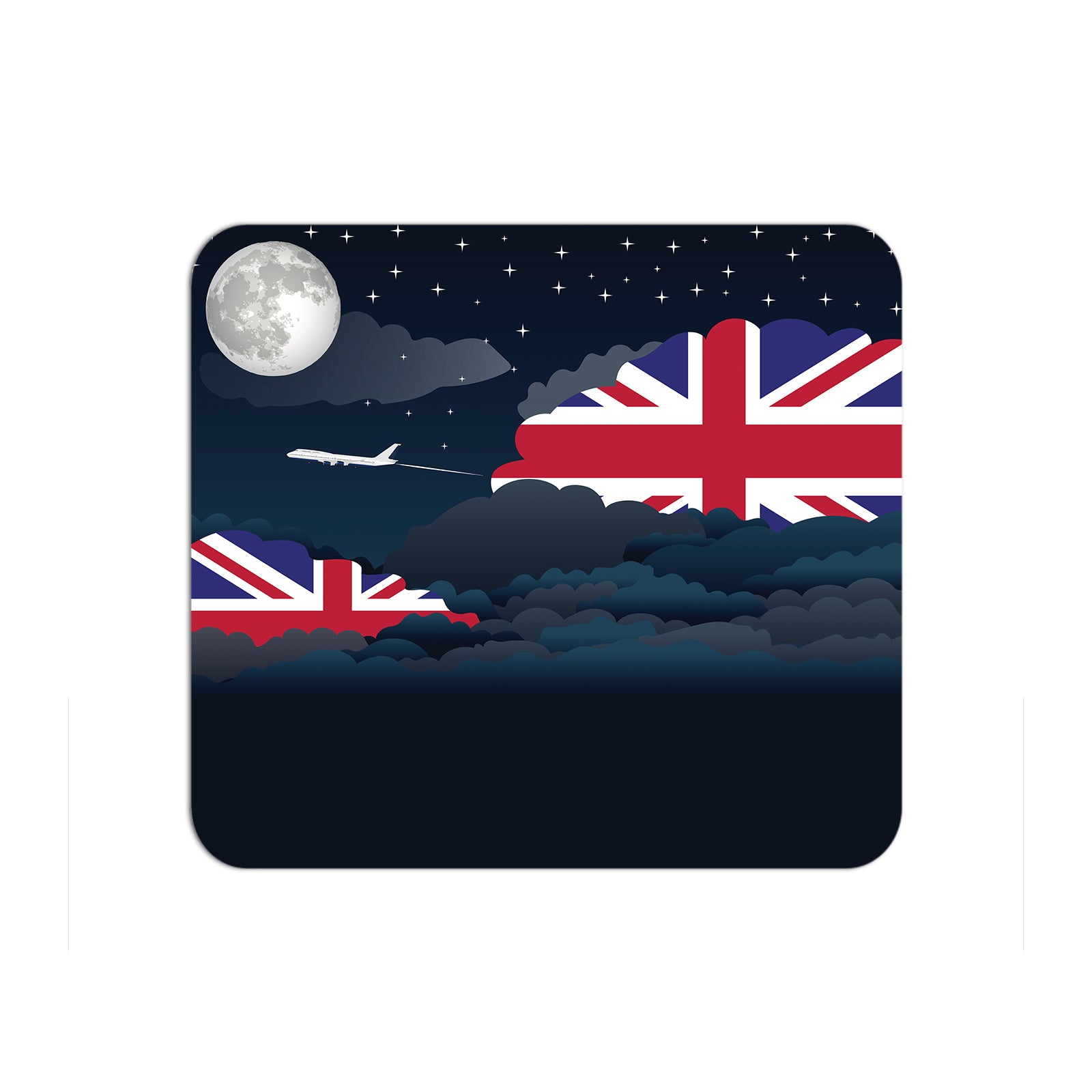 United KIngdom Airplane Airport Flight Night Clouds Mousepad 