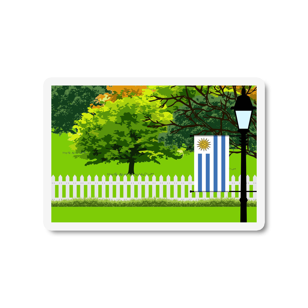 Uruguay Trees Street Lamp Fridge Magnet