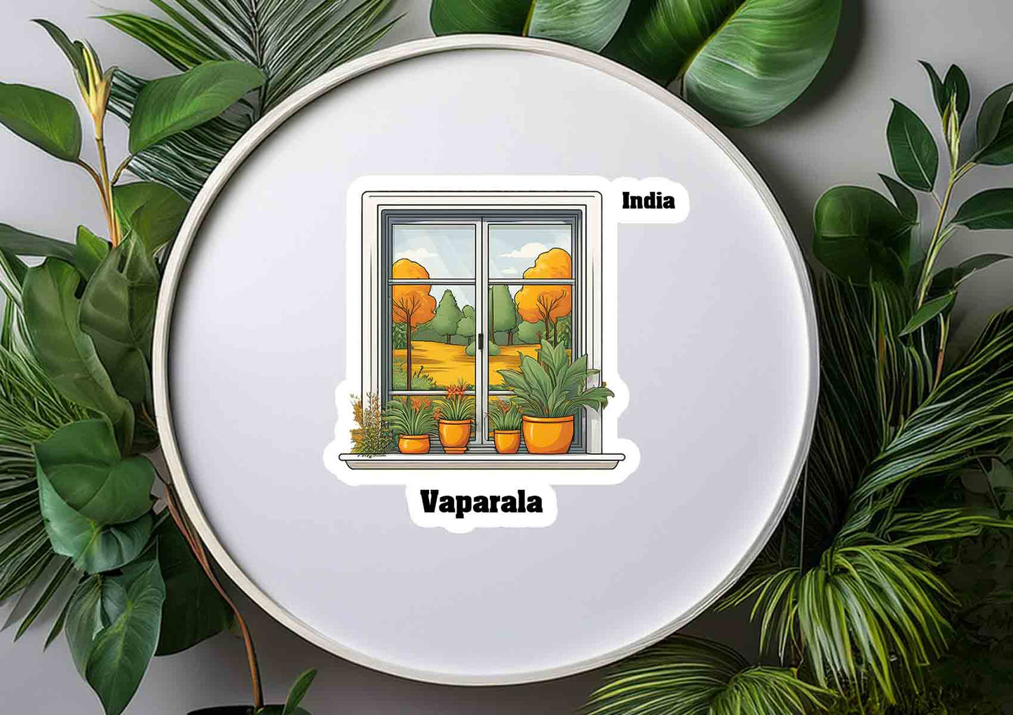 Vaparala Home Plants Pots Window Fridge Magnet