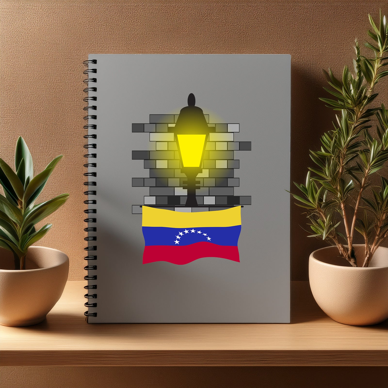 Venezuela  Street Lamp Bricks Notebook