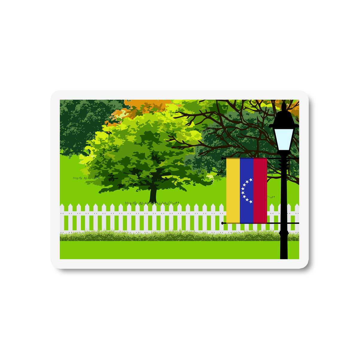 Venezuela Trees Street Lamp Fridge Magnet