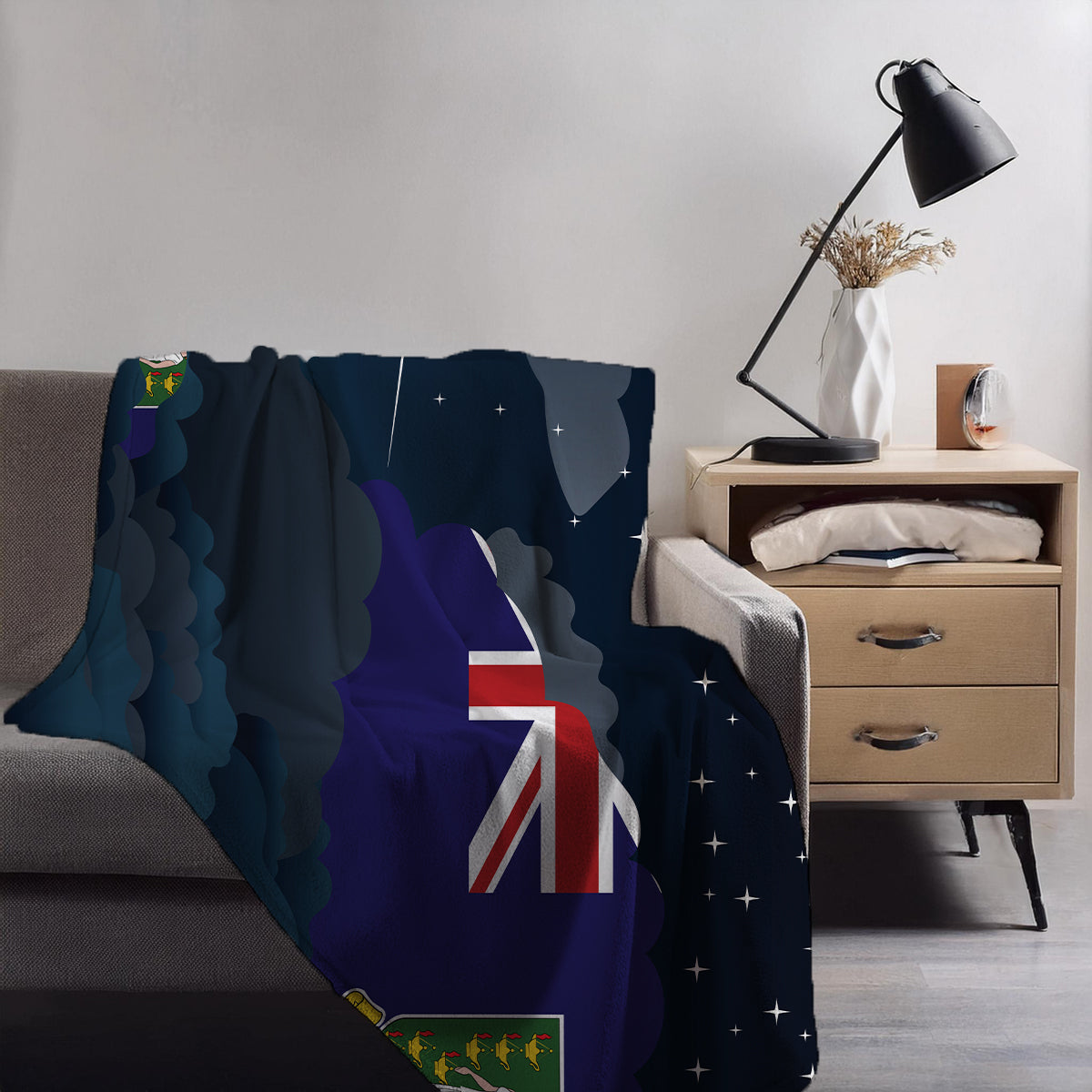 Virgin Islands UK Night Clouds Blanket Throw
