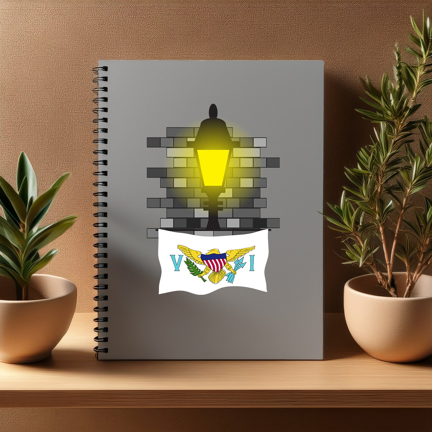 Virgin Islands US  Street Lamp Bricks Notebook